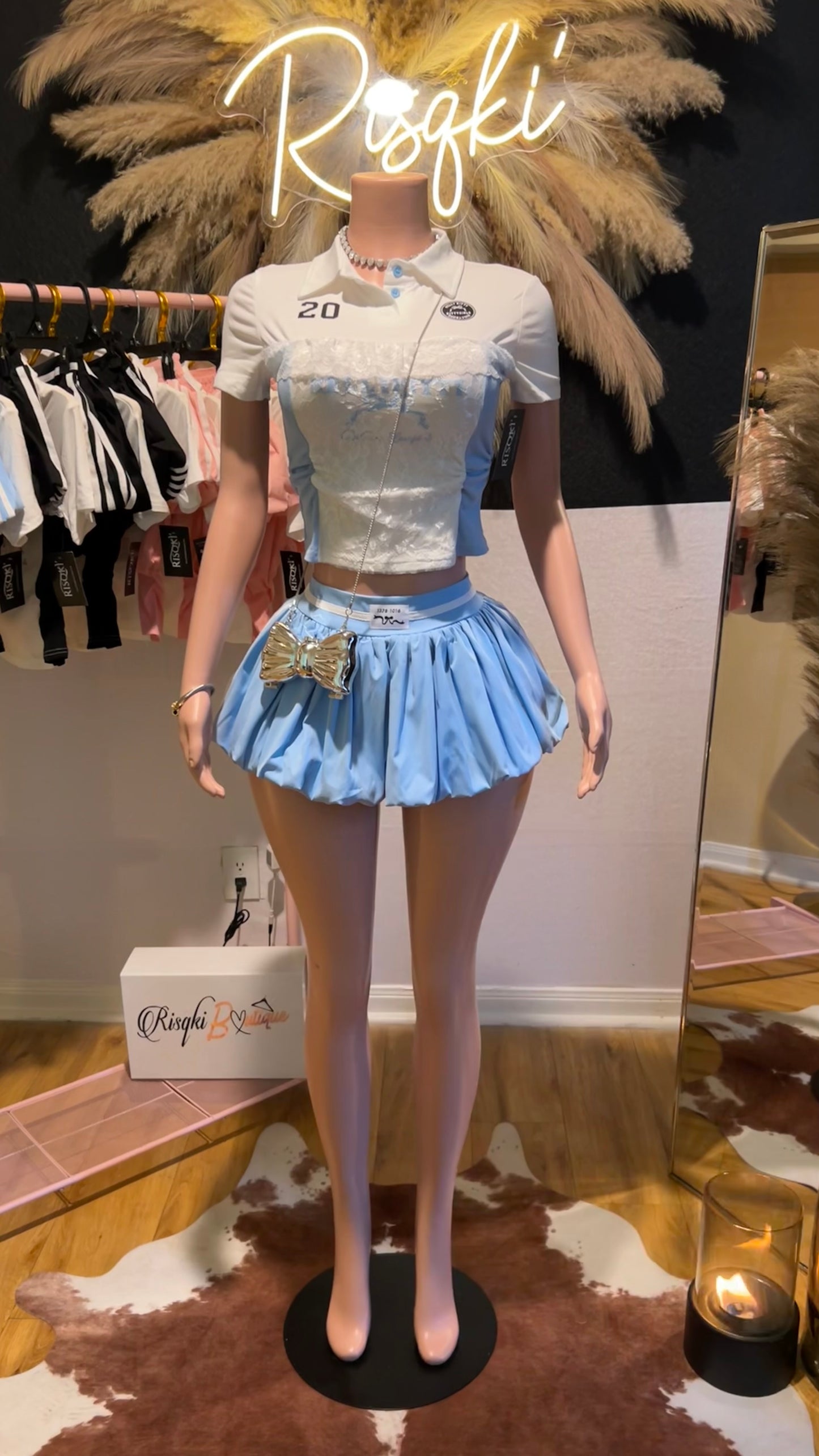 Kelly Kitty 2pc skort set