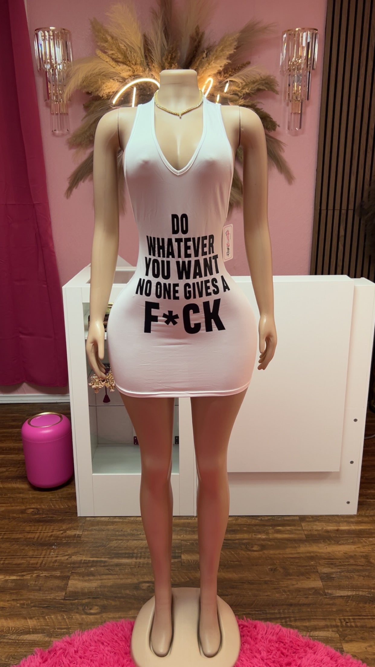 Unbothered Mini dress (white)