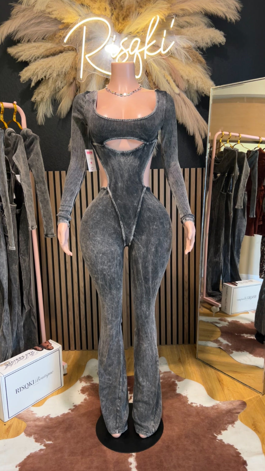 (Ash GREY) Brickhouse Baddie jumpsuit