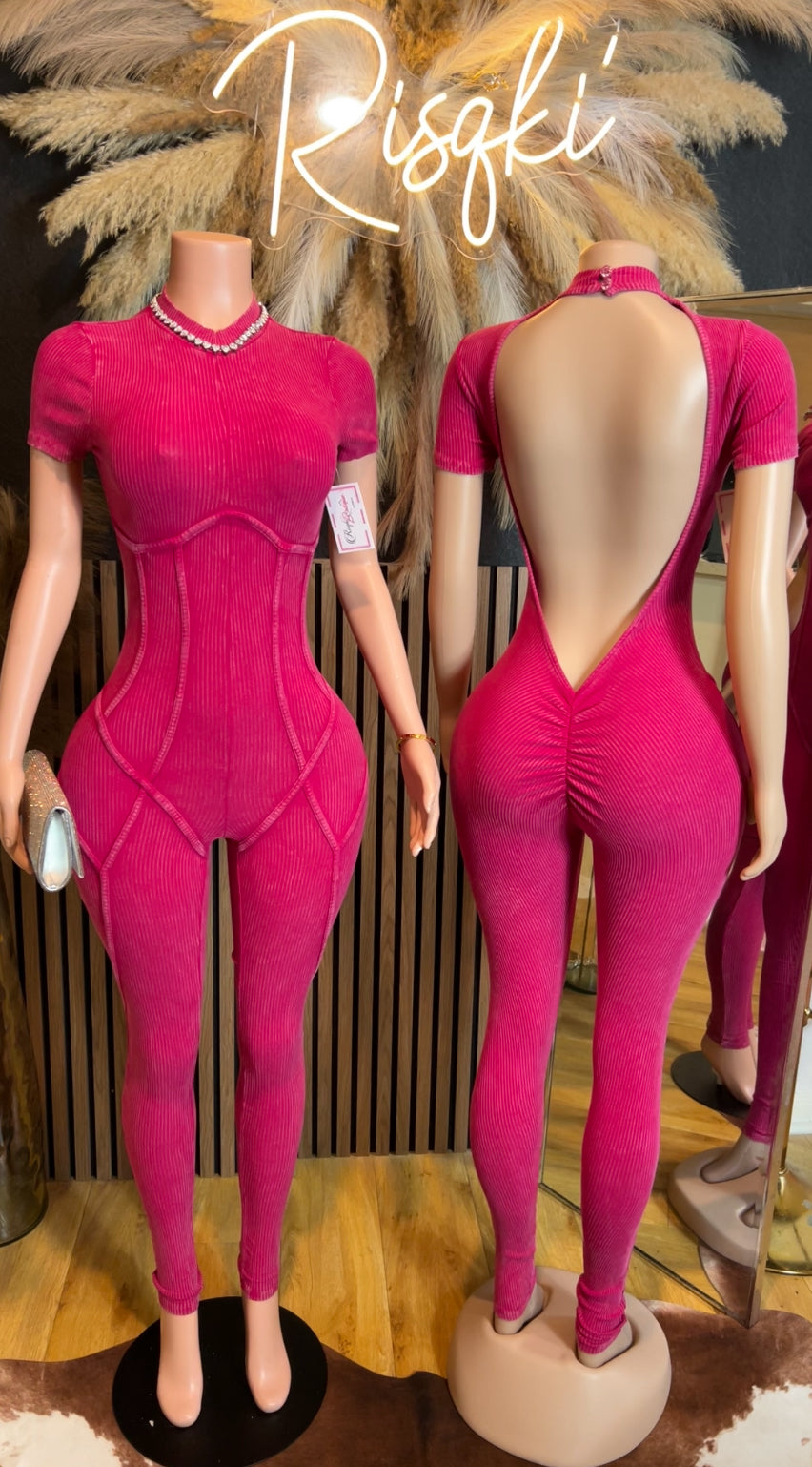 Dirty Dianna Jumpsuit (Magenta)