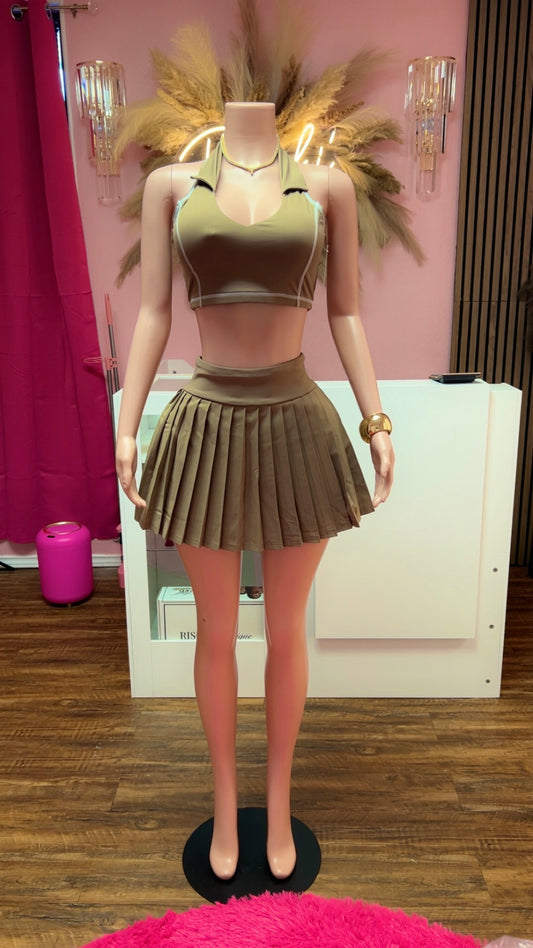 Kasey 2pc Skirt Set (Mocha)