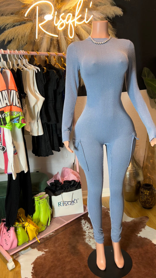 “Blu” backless jumpsuit