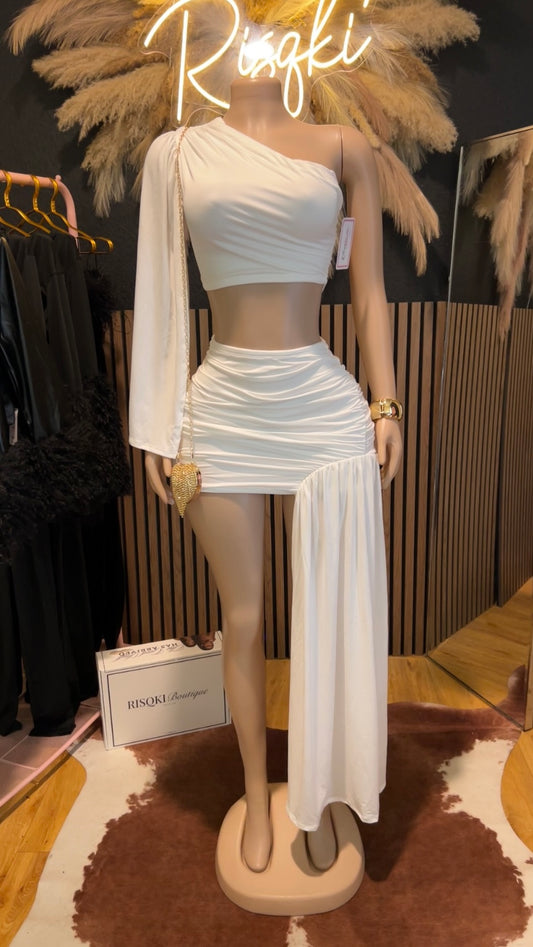 Dina mini skirt set (white)