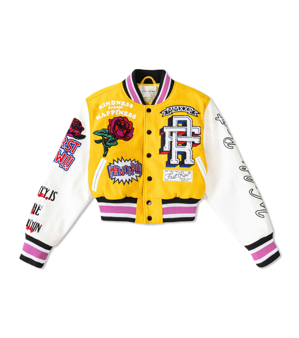 Rose Phower cropped varsity jacket